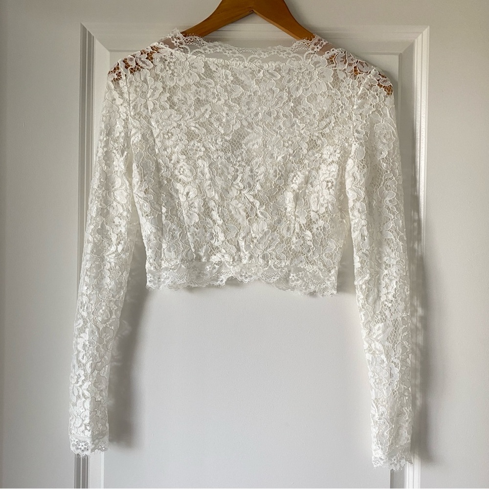 White Lace Long Sleeve Cover - Picture 5 of 5